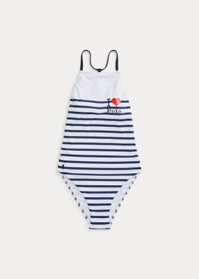 One-Piece Polo Ralph Lauren Mujer Azul Marino - Striped Halter - KWIJZ1567